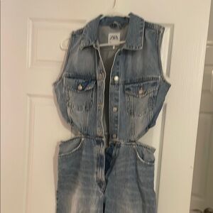 Denim Sleeveless Jumpsuit